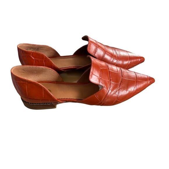 Franco Sarto Burnt Orange Croc Loafers - Picture 2 of 8
